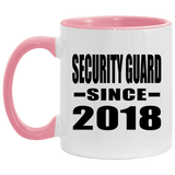 Security Guard Since 2018 - 11oz Accent Mug Pink