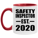 Safety Inspector Established EST. 2020 - 11oz Accent Mug Red