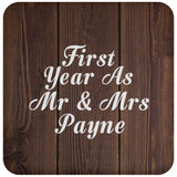 First Year As Mr & Mrs Payne - Drink Coaster D