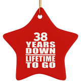 38th Anniversary 38 Years Down Lifetime To Go - Star Ornament