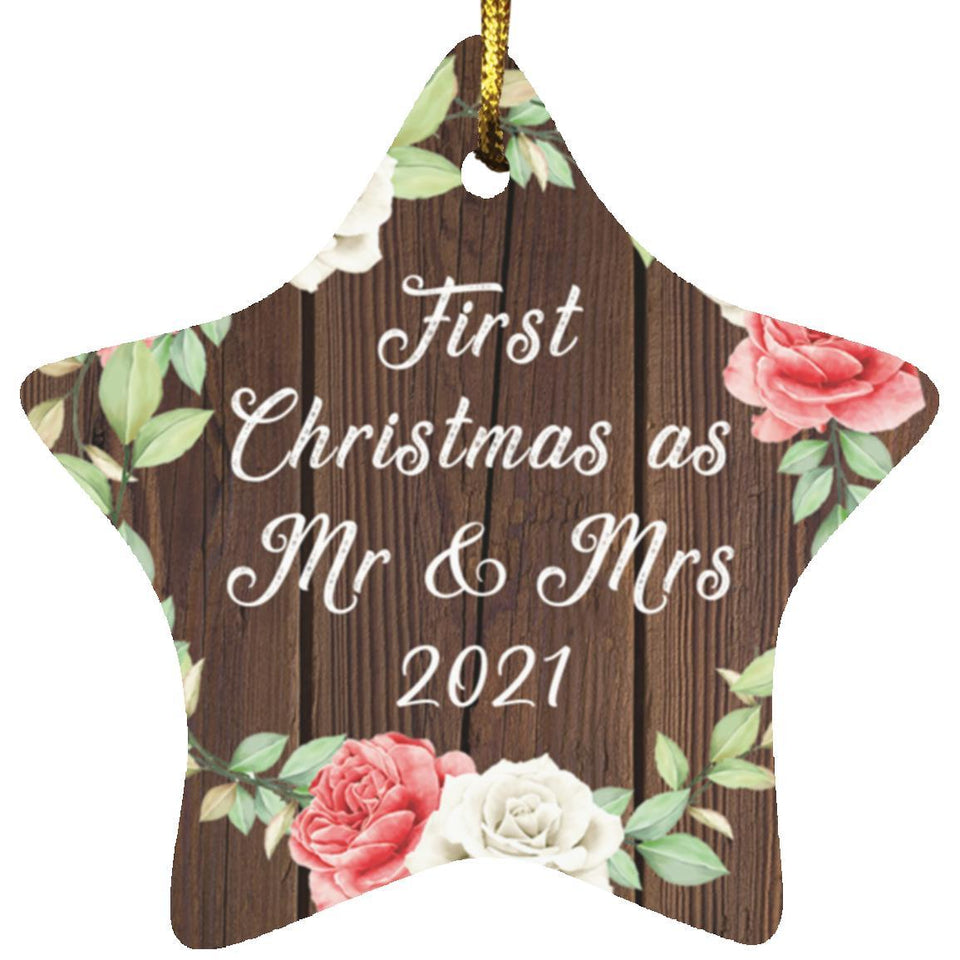 First Christmas As Mr & Mrs 2021 - Star Ornament A