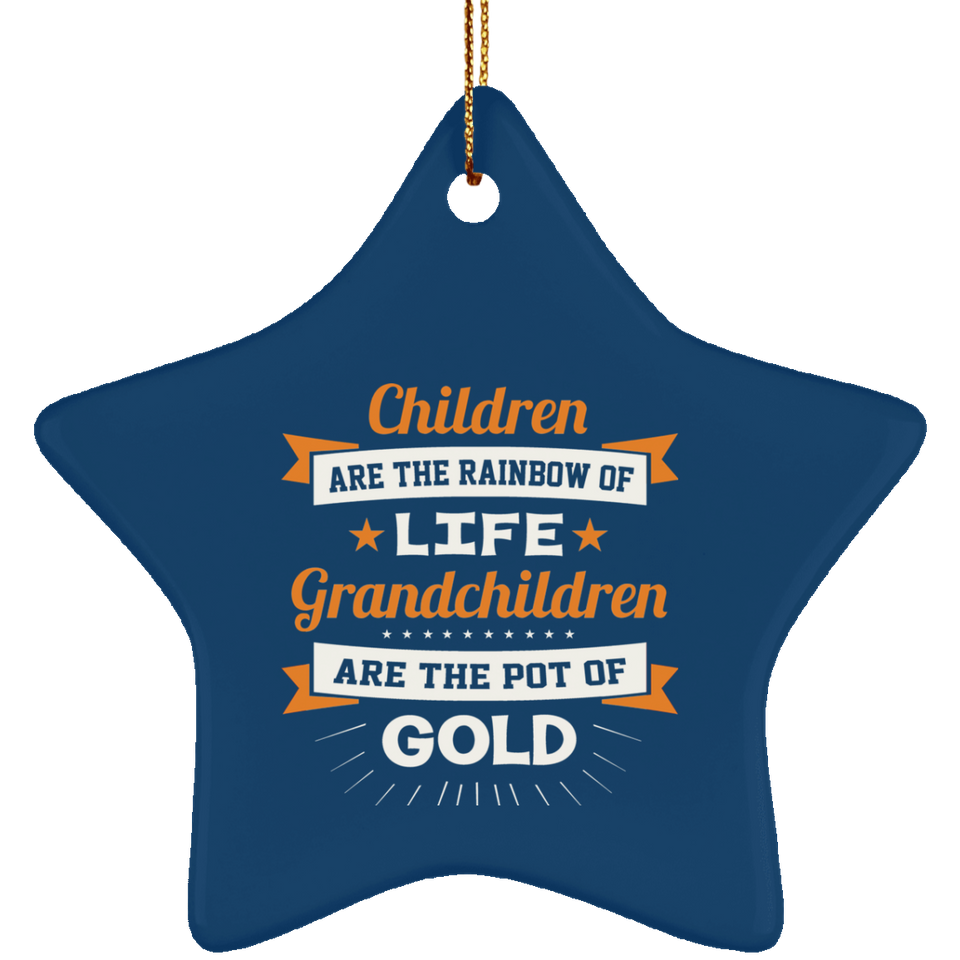 Children Are Rainbow Of Life, Grandchildren Are Pot Of Gold - Star Ornament