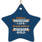Children Are Rainbow Of Life, Grandchildren Are Pot Of Gold - Star Ornament