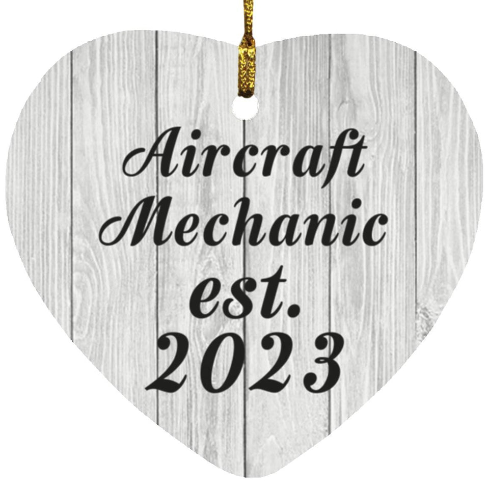Aircraft Mechanic Established Est. 2023 - Heart Ornament F