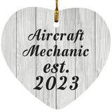 Aircraft Mechanic Established Est. 2023 - Heart Ornament F