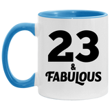 23rd Birthday 23 & Fabulous - 11oz Accent Mug Blue