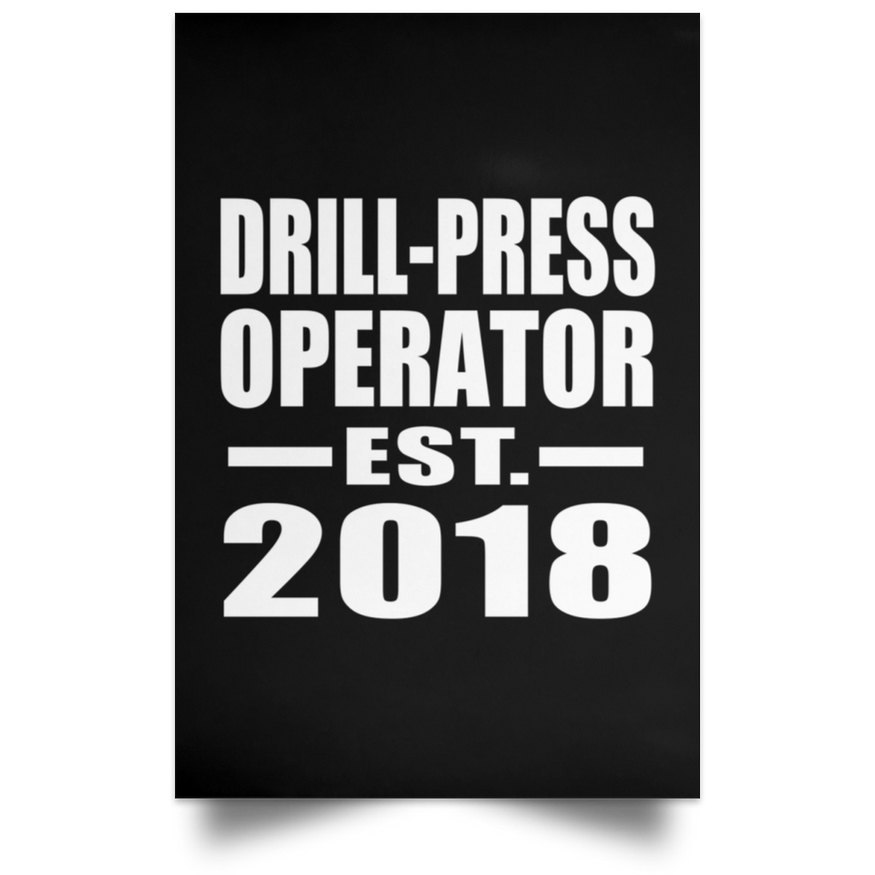 Drill-Press Operator Established EST. 2018 - Poster Portrait