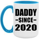 Daddy Since 2020 - 15oz Accent Mug Blue