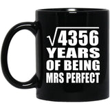 66th Anniversary Square Root of 4356 Years of Mrs Perfect - 11oz Coffee Mug Black