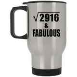 54th Birthday Square Root of 2916 & Fabulous - Silver Travel Mug