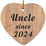 Uncle Since 2024 - Heart Ornament C