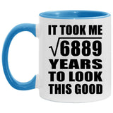 83rd Birthday Took Square Root of 6889 Years To Look Good - 11oz Accent Mug Blue