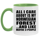 All I Care About Is My Norwegian Forest - 11oz Accent Mug Green