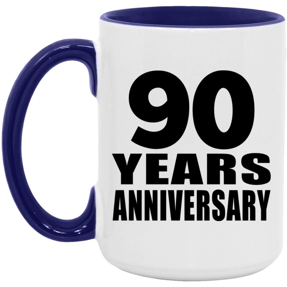 90th Anniversary 90 Years Anniversary - 15oz Accent Mug Purple