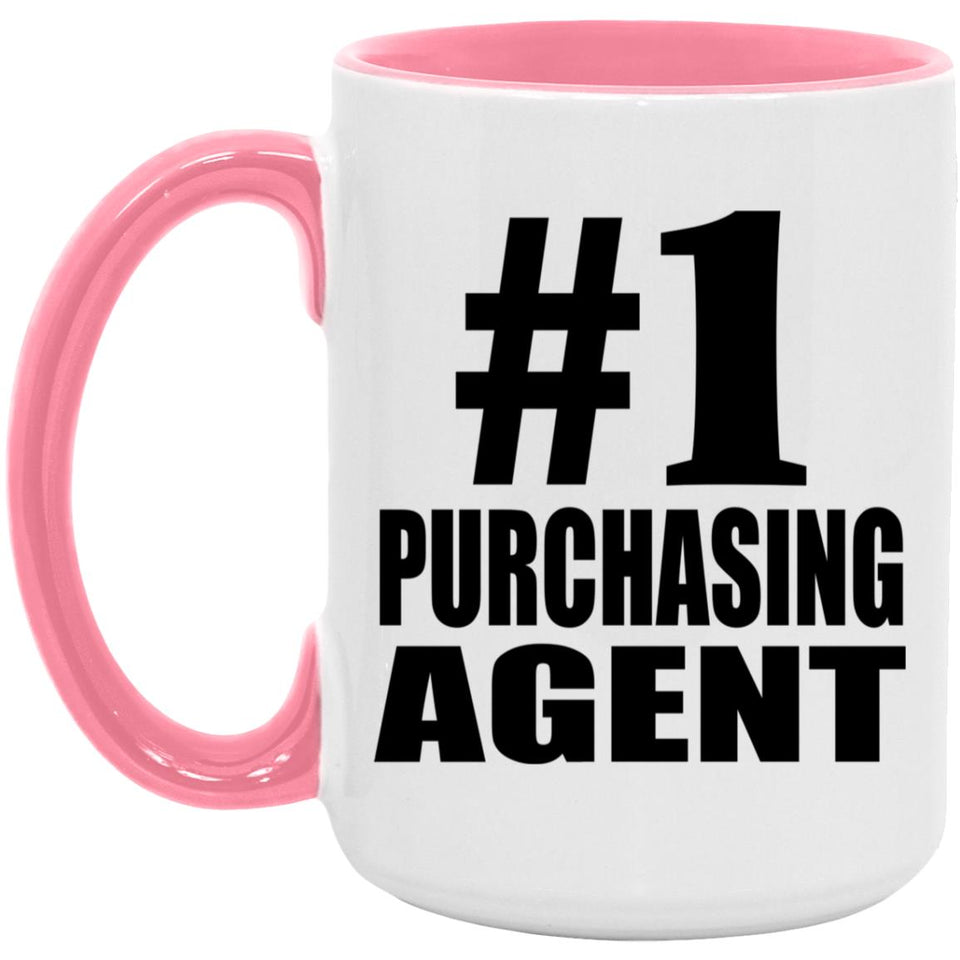 Number One #1 Purchasing Agent - 15oz Accent Mug Pink