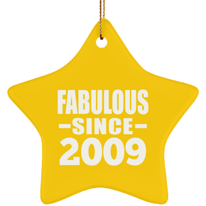 15th Birthday Fabulous Since 2009 - Star Ornament