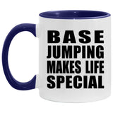 Base Jumping Makes Life Special - 11oz Accent Mug Purple
