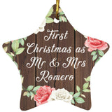First Christmas As Mr & Mrs Romero - Star Ornament A