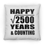 Happy 50th Anniversary Square Root of 2500 Years & Counting - Throw Pillow