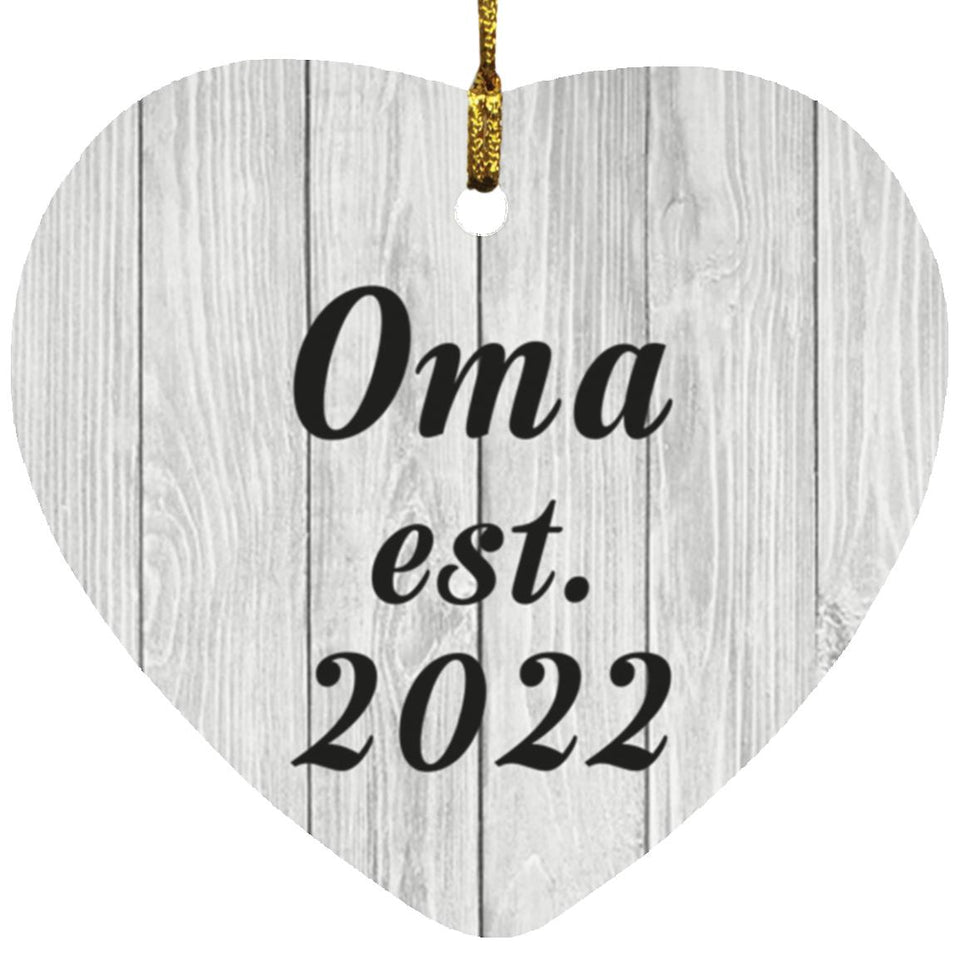 Oma Established Est. 2022 - Heart Ornament F