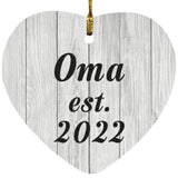Oma Established Est. 2022 - Heart Ornament F