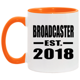 Broadcaster Established EST. 2018 - 11oz Accent Mug Orange