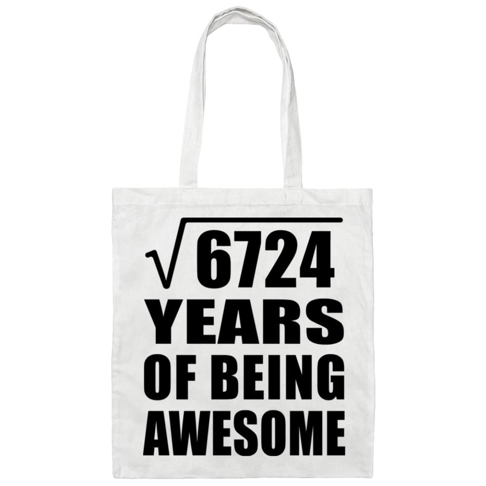 82nd Birthday Square Root of 6724 Years of Being Awesome - Tote Bag White
