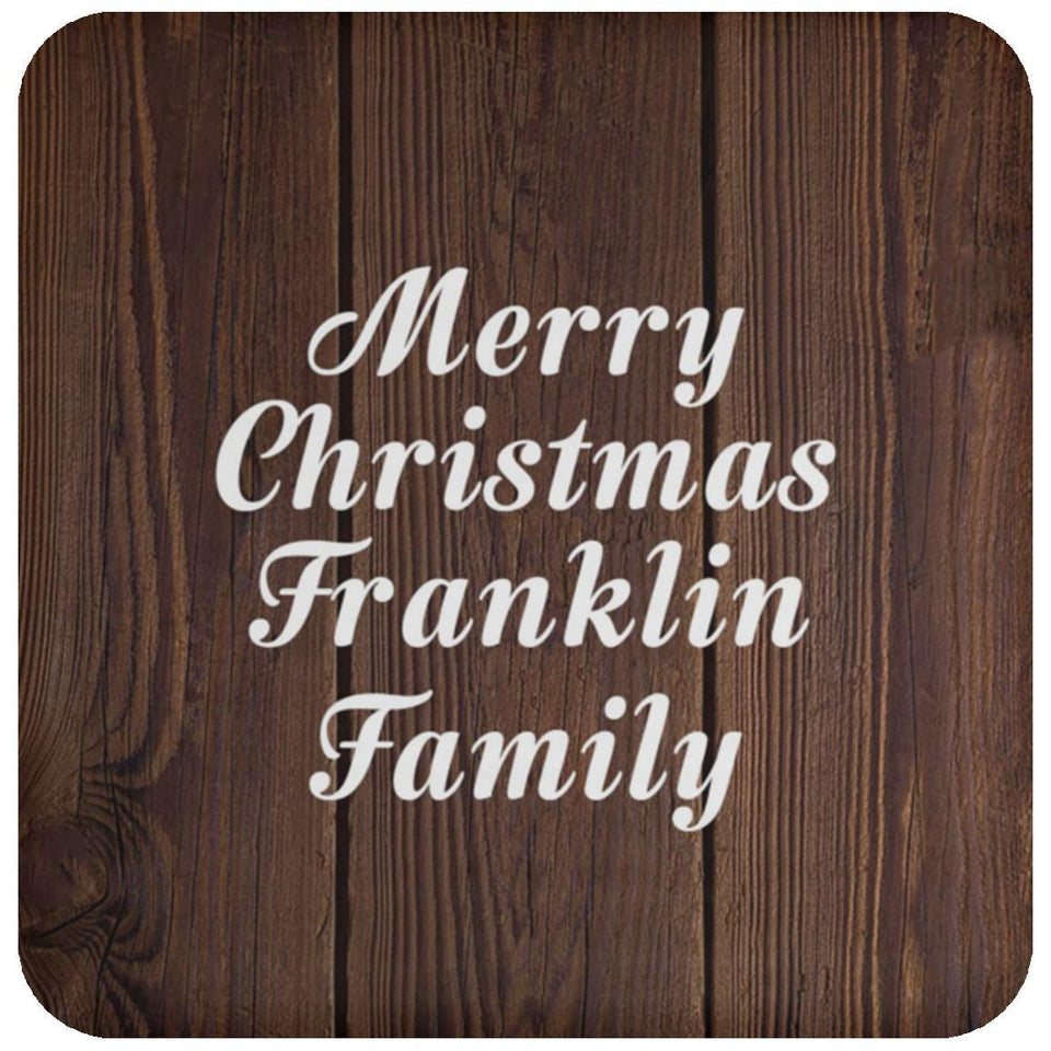 Merry Christmas Franklin Family - Drink Coaster D