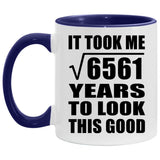 81st Birthday Took Square Root of 6561 Years To Look Good - 11oz Accent Mug Purple
