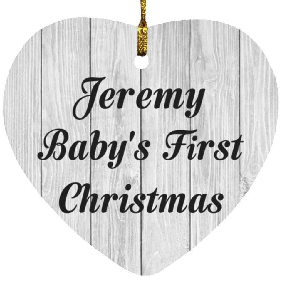 Jeremy Baby's First Christmas - Heart Ornament F