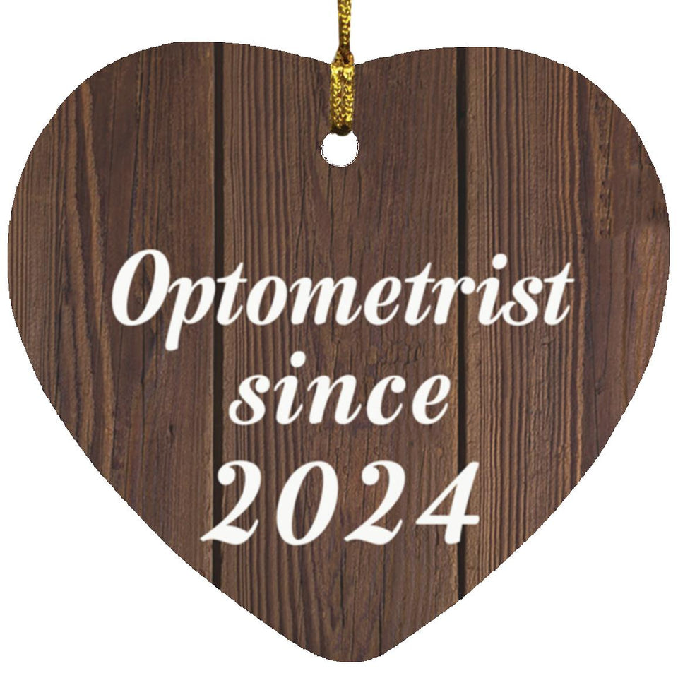 Optometrist Since 2024 - Heart Ornament D
