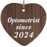 Optometrist Since 2024 - Heart Ornament D