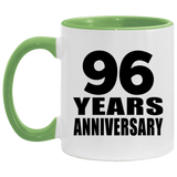 96th Anniversary 96 Years - 11oz Accent Mug Green