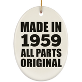 65th Birthday Made in 1959 All Parts Original - Oval Ornament