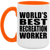 World's Best Recreation Worker - 15oz Accent Mug Orange