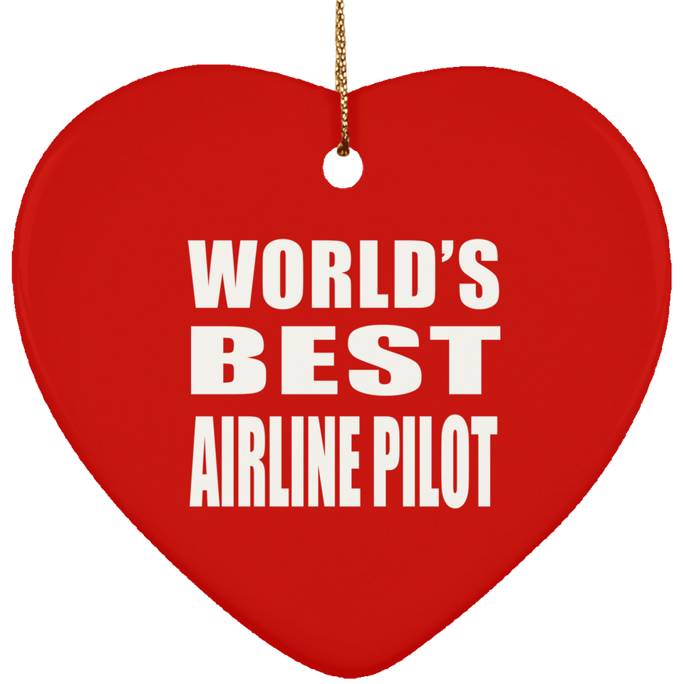 World's Best Airline Pilot - Heart Ornament