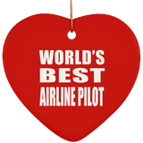 World's Best Airline Pilot - Heart Ornament