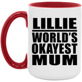 Lillie World's Okayest Mum - 15oz Accent Mug Red