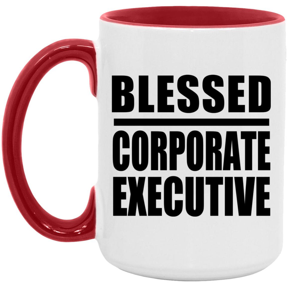 Blessed Corporate Executive - 15oz Accent Mug Red