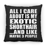 All I Care About Is My Exotic Shorthair - Throw Pillow Black