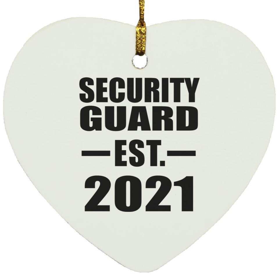 Security Guard Established EST. 2021 - Heart Ornament