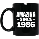 38th Birthday Amazing Since 1986 - 11 Oz Coffee Mug Black