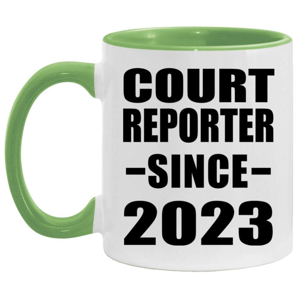 Court Reporter Since 2023 - 11oz Accent Mug Green