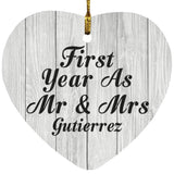 First Year As Mr & Mrs Gutierrez - Heart Ornament F