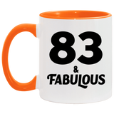 83rd Birthday 83 & Fabulous - 11oz Accent Mug Orange