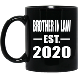 Brother In Law Established EST. 2020 - 11oz Coffee Mug Black