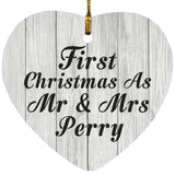 First Christmas As Mr & Mrs Perry - Heart Ornament F