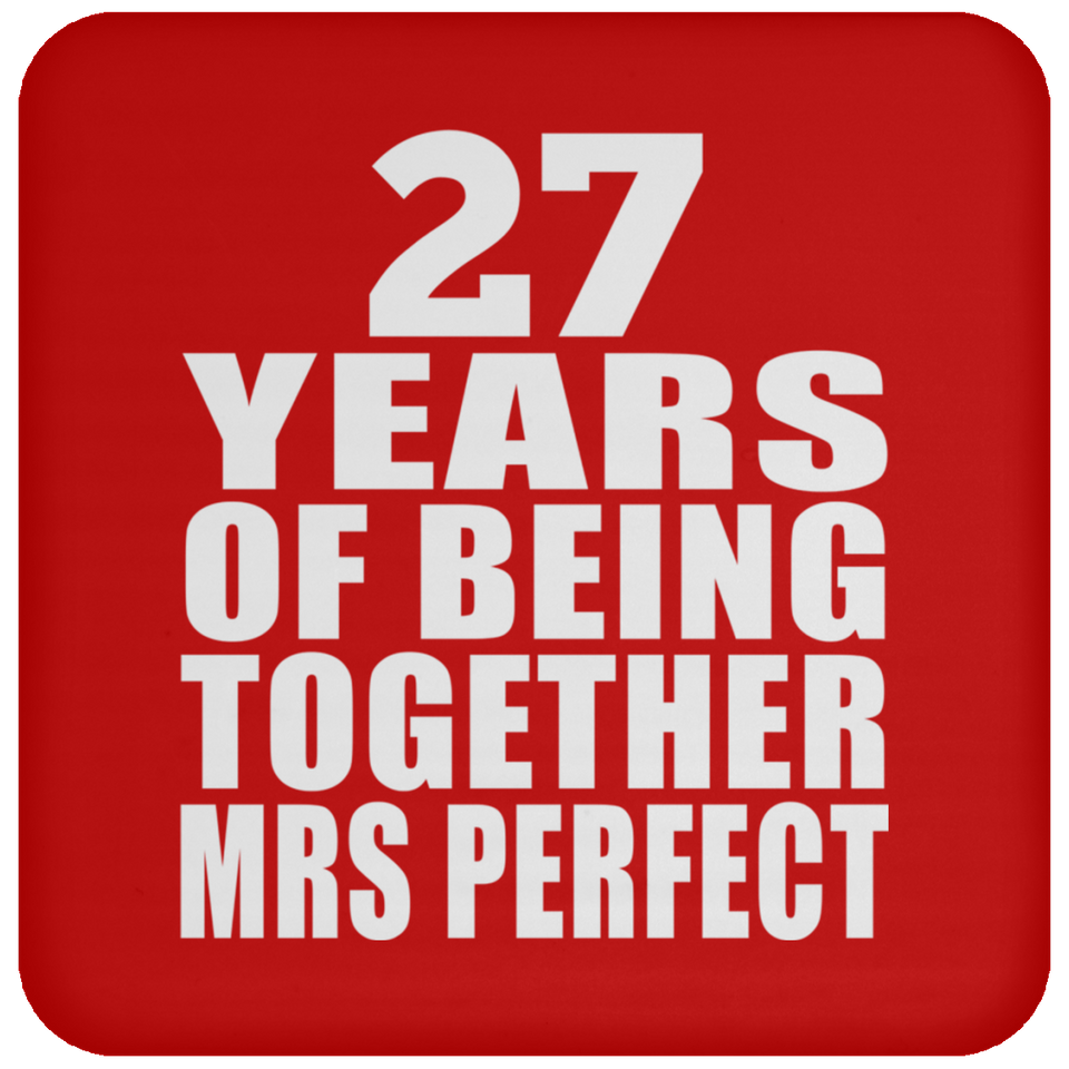 27th Anniversary 27 Years Of Being Mrs Perfect - Drink Coaster