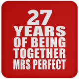 27th Anniversary 27 Years Of Being Mrs Perfect - Drink Coaster