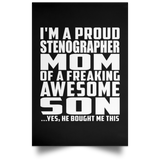 Proud Stenographer Mom Of Awesome Son - Poster Portrait